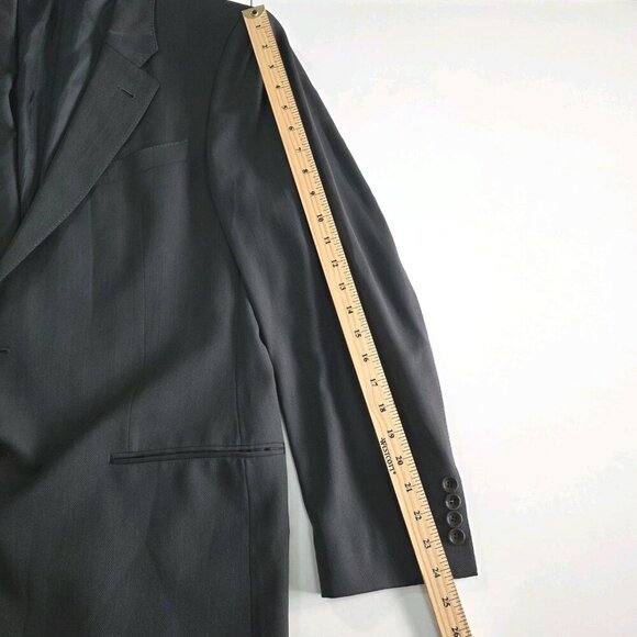 Armani Collezione Blazer Men US 44R Gray Wool Blend Lined 2B Double Vented Italy - Picture 6 of 16